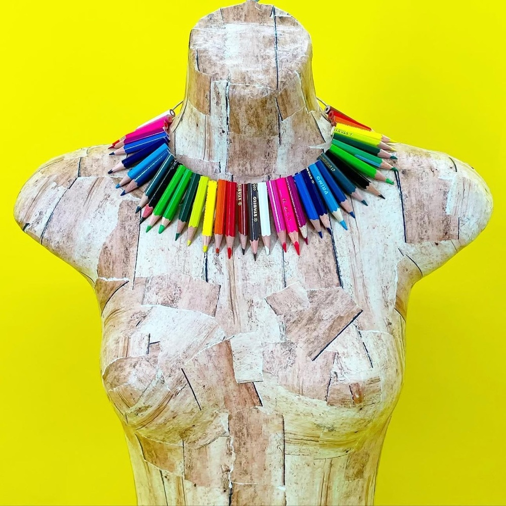 Vintage Handmade Colorful Pencil Necklace BODE Inspo